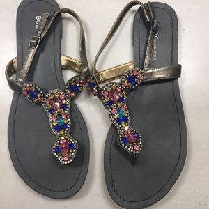 Bcbg multi colored gem sandal